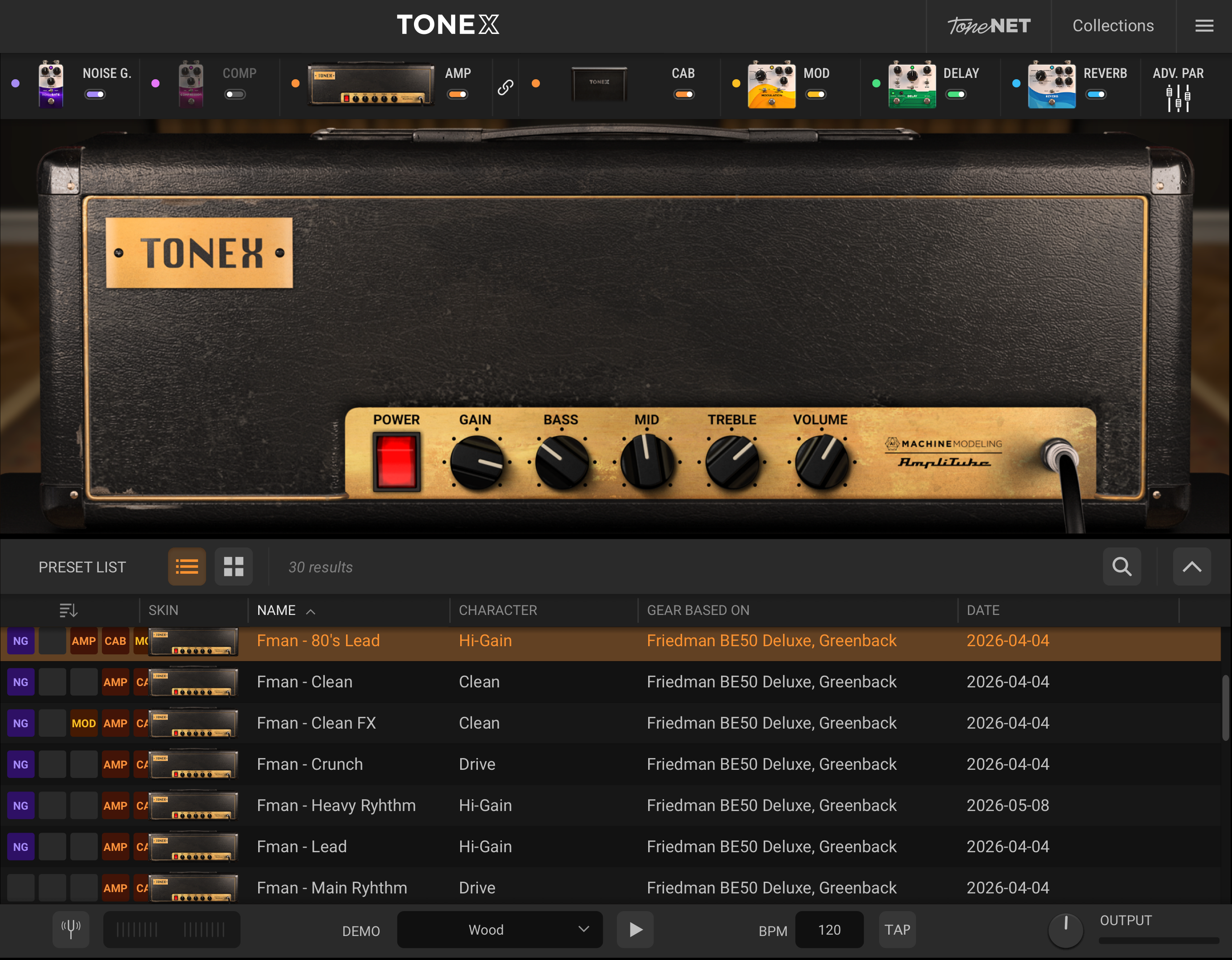 Fman BE50 Deluxe - Presets